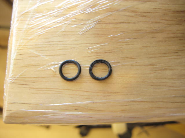 The one on the right is the bad o-ring from steam attachment.